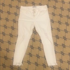 Women's White Distressed Jeans